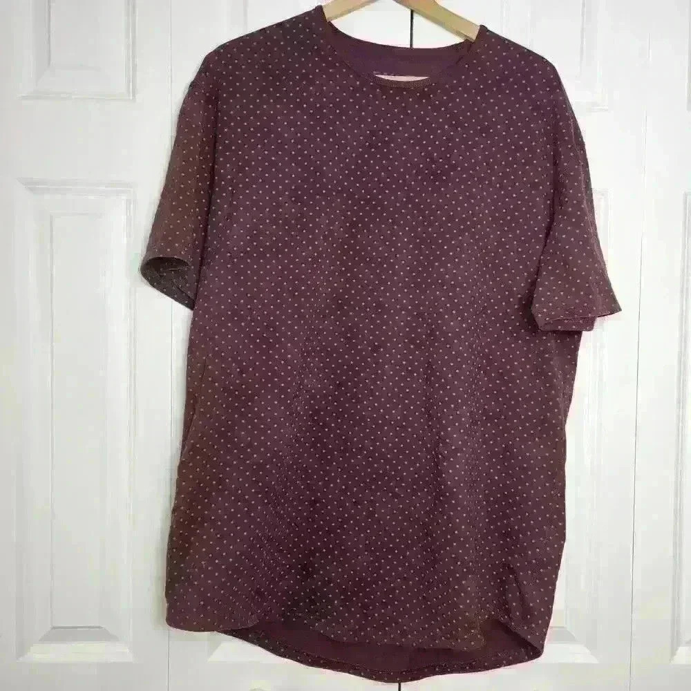 BYLT Men's Burgundy Cotton Tshirt XL Fitted